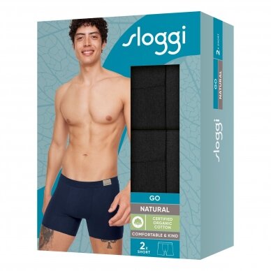 Boksikės Sloggi Men Go Natural Short C2P, 2 vnt. 0004 1